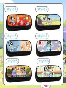 Bluey حافظة أقلام/كرتون بلوي/محمولة/أنيقة/مدمجة/جامعية/ملونة/فتاة/طالبة/عادية/ديكور حفلة/هدية