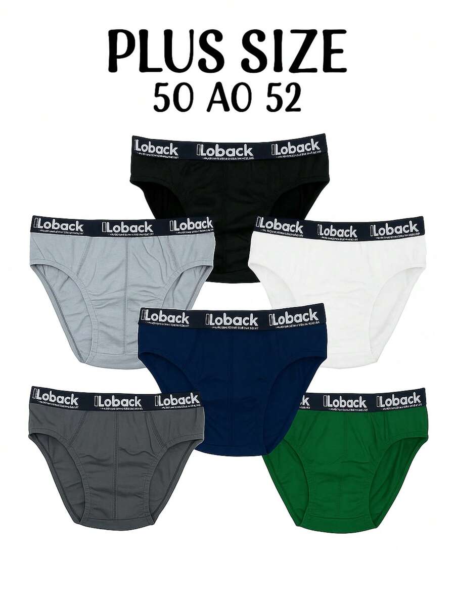 Kit Cueca Tradicional Slip Plus Size 100% Algodão Elástico Exposto.