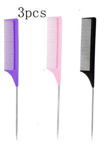 3pcs/1pc Black Pointed Tail Comb, A Steel Pin-Shaped Protruding Hair Dye Comb - Hair Salon Designed Hair Comb With Haircut Partitioning And Pointed Tail Design, Suitable For Normal Hair,Back To School,Travel Holiday Essentials,Hair Accessories For Women,Brush,Hair Brushes,Edge Brush,Brush Hair,Hair Comb,Comb Hair,Detangling Brush,Ball Brush,Mini Hair Brush,Hair Brush Set,Wooden Comb,Hair Brush, Brush, Comb, Slick Back Brush, Hairbrush, Edge Brush, Brush Hair, Hair Comb, Hair Brush Set, Comb Hair, Mini Hair Brush, Detangling Brush, Hair Brushes,Hair, Accessories, Hair Products, Hair Tools, Hair Stuff, Hair Care, Curly Hair Brush, Barber, Barber Accessories, Hairdressing Equipment,Travel Essentials,Travel Essential,Hairstyle,Hairdressing
