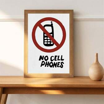 Póster de lienzo "No se permiten teléfonos celulares" - Impresión del letrero del Restaurante de Luke, arte de pared sin marco para decoración del hogar
