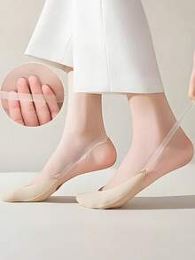 女士袜子超薄透气隐形半脚无痕低帮，女士夏季系带船袜，隐形半袜，防滑内胆袜，女士袜子透气夏季薄款隐形冰丝袜硅胶防滑底吸汗船袜，船袜隐形冰丝袜女士