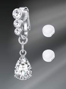 CIZME 1 件可爱不锈钢蝴蝶假肚脐环，适合女性日常装饰，不穿孔肚脐环夹在肚脐上，悬挂假肚脐环，肚脐环袖口假穿孔肚脐环首饰