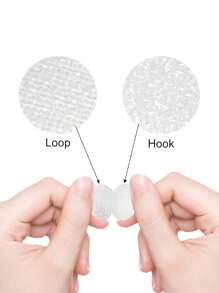 200/400个（100/200对）黑色或白色自粘圆形魔术贴，点状胶粘钩环，透明圆形粘胶底座，双面强力魔术贴，适用于学校教室幼儿园静音书、办公室、家庭等场所。 - 彩色 - 查看 5