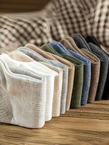 10 Pairs Of Women's All-Match Colorblock Ear Comfort Breathable Socks With Tassels, Breathable And Comfortable Contrasting Low-Top Socks(Due To Lighting And Angle During Photography, The Actual Product May Have Slight Color Differences Compared To The Images.)