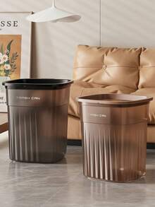1pc Household Garbage Bin, Large Plastic, Transparent, High Aesthetics Garbage Bin, Bathroom, Kitchen, Living Room Garbage Bin, Thick Paper Basket Garbage Bin
