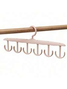 1PC Rotating Hook Rack For Closet And Dorm Room, Space-Saving Bra Strap Organizer, Wavy Multifunctional Clothes Rack, Compact Entryway Storage Solution, Durable Metal Hanger Rack With 360-Degree Rotating Hooks, Ideal For Small Rooms, Home Organization, Laundry Area, Garment Accessories, And Everyday Wardrobe Essentials; Suitable For Lingerie, Belts, Scarves, And More While Keeping Items Neat And Accessible