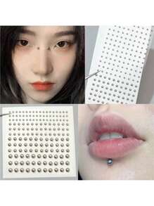 假眉环 假唇钉 假鼻钉 粘性面部穿孔 粘性面部饰品 非穿孔皮肤 - 假鼻環-貼紙 - 查看 4