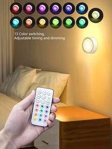 LED Under Cabinet Lights With Wireless Remote Control, Single LED Under Light, Colorful Lighting For Holiday Ambiance, Dimmable LED Under Cabinet Night Light, Hallway And Wardrobe Decoration Lights - Multicolor - View 2