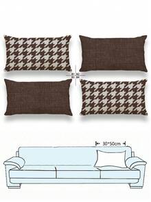 4 pièces Housses de coussin géométriques bohèmes avec fermeture éclair - Lavables en machine, imprimés recto-verso en marron, noir, beige et blanc - Parfaits pour la décoration du salon et de la chambre à coucher (Inserts de coussin non inclus), Coussins décoratifs - Tabac - Voir 6