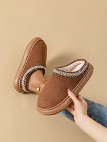 Women's Fluffy Slippers, Warm Plush Slippers For Indoor Bedroom, Thick Fur Lining, Anti-Slip, Can Be Worn Outdoors, Fashionable And Comfortable, Warm Feet, Suitable For Winter