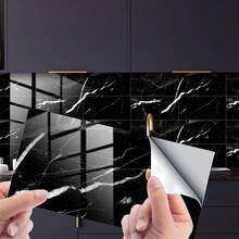 4pcs/8pcs Kitchen Backsplash Faux Marble Brick Pattern Wall Stickers, Home Decor, Dining Room Vanity Decor Self-Adhesive, Waterproof Kitchen Renovation Wallpaper