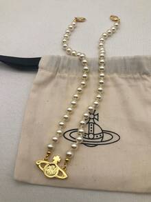 Vivienne Westwood Mini Bas Relief Pearl Choker - 金色 - 查看 6