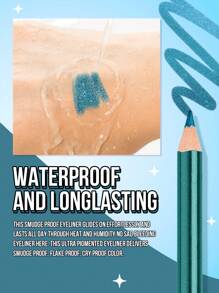 Misslyn Highly Pigmented Dual-Use Cream Eyeliner Pencil, Smudge-Proof, Cruelty-Free, Smooth & Long-Lasting, Ideal For Y2K, Party, Beach, Travel, Holiday, Camping, Gifts, Rose Fashion, New Year, Valentine's Day, Vegan - 25 Aqua Green - View 7