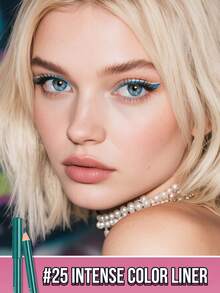 Misslyn Highly Pigmented Dual-Use Cream Eyeliner Pencil, Smudge-Proof, Cruelty-Free, Smooth & Long-Lasting, Ideal For Y2K, Party, Beach, Travel, Holiday, Camping, Gifts, Rose Fashion, New Year, Valentine's Day, Vegan - 25 Aqua Green - View 3