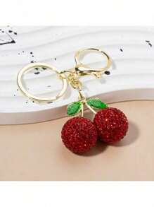 Kirsche Kette mit glänzendem Harz Anhänger - Legierung, dekorative Zubehörteile Kirsche Dekoration Taschenkette Anhänger Taschenverlängerungskette mit Kettenanhänger, geeignet für verschiedene Taschen, Schlüsselanhänger, Handtaschen, Umhängetaschen, Schultertaschen für Frauen, Autoschlüsseltasche, geeignet für Geldbörsen und Taschen, ideales Geschenk für die Familie