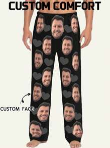 Custom Photo Pajama Pants - Personalized Pet Pajamas Pants For Men Women - Couple Face Pajamas Gift For Husband, Fall