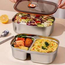 Large Capacity Insulated Lunch Box, Meal Prep Container, Microwave , Portable Bento Box For School, Work, Outdoor Camping - 銀色 - 查看 3