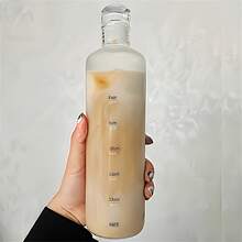 1 pieza Botella de agua de plástico transparente, muy atractiva, portátil, sin carga, material de PC, sellable, para exteriores, deportes, fitness, Día de San Valentín, Pascua, Día de la Mujer, Día de la Madre, Día de la Independencia