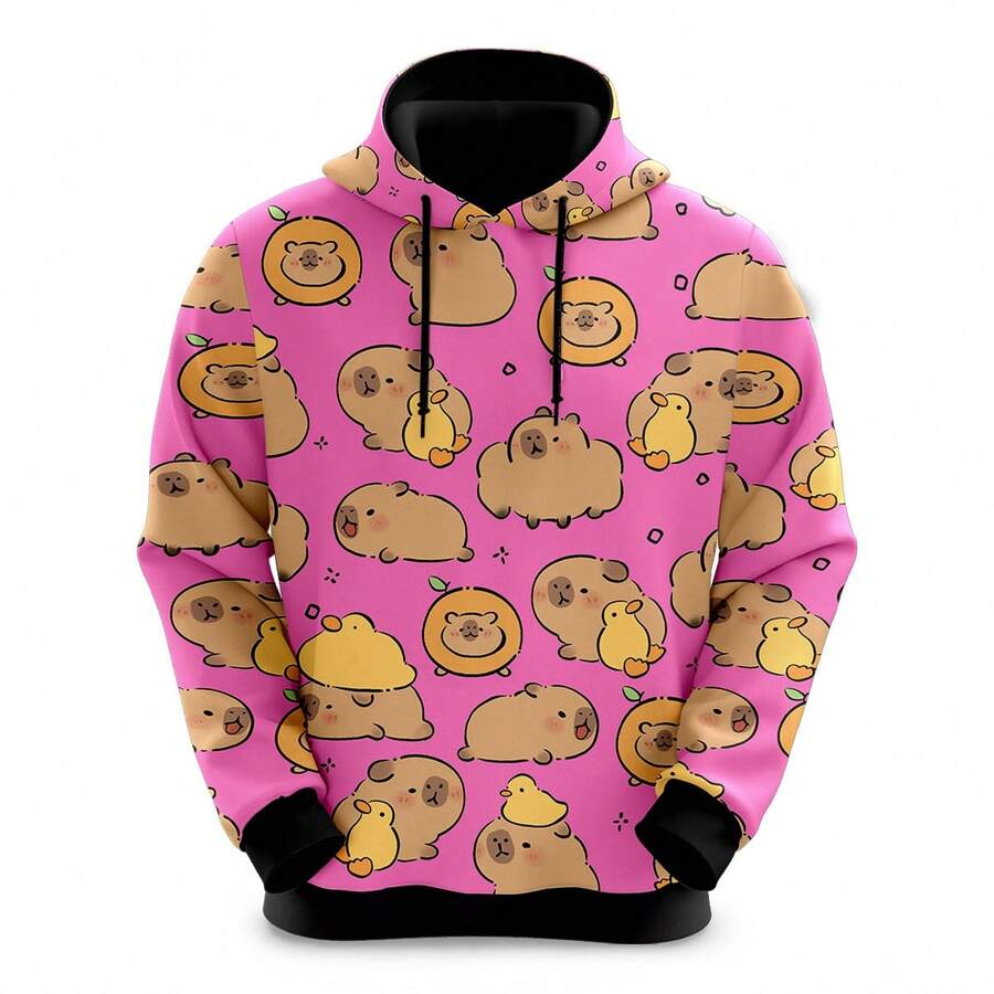 Blusa de Moletom Capivara Fofa Escolha Cor - Rosa chiclete - Visão 1