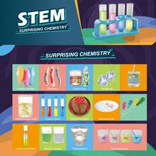 14pcs STEAM Science Experiment Kit - Volcano Eruption, 52 Experiments, Main Materials: Baking Soda & Citric Acid, Suitable For Boys & Girls Educational Toys