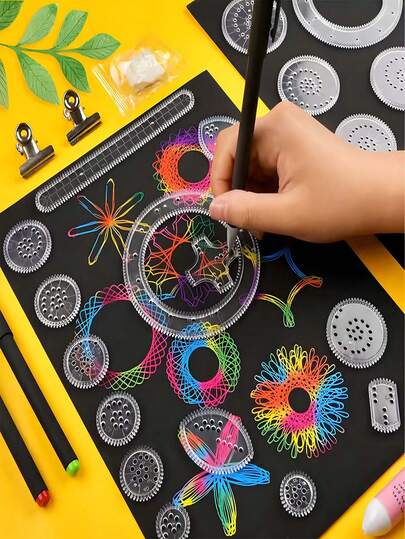 Régua de flores com 22 peças, conjunto de artesanato com design em espiral, artigos de papelaria para desenho mágico, conjunto de réguas mágicas, desenho, réguas de desenho variadas, modelos de desenho, padrões mágicos clássicos, presente de aniversário, presente de recompensa de volta às aulas, Natal, Halloween, volta às aulas, capivara, enchimentos para meias de Natal, material escolar, decorações de Natal, enchimento para sacolas de festa, mole, presentes de aniversário, presentes, viagem, decorações de Halloween, jardim, itens essenciais para as festas, casamento, decoração de quarto