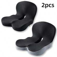 记忆泡沫 L 形一体式座椅垫，适用于汽车卡车司机，符合人体工程学的 L 形腰垫，缓解坐骨神经痛，办公椅臀部和背部支撑枕，长途驾驶增高座椅椅垫，椅枕，游戏椅 - 彩色 - 查看 6