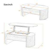 MERAX 47.2''Lift Top Coffee Table With Hidden Compartment, Partially Assembled Wooden Center Table, Modern Oval Lift Tabletop For Home Living Room,Brown - 棕色 - 查看 7