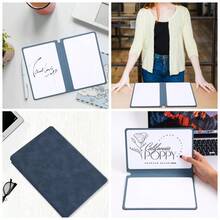 1pc A5 Reusable Sketchbook, White Drawing Board, PU Leather Waterproof & Durable Cover, Suitable For Outdoor Sketching, Office Meetings, Lectures, Note-Taking, Back To School