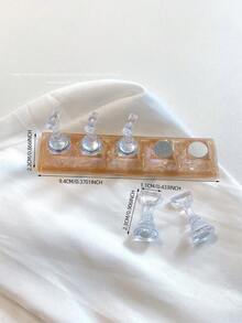 亚克力极光彩虹色矩形钻石形状美甲展示架，树脂水晶珠水钻复古韩国花朵激光 DIY 家居和户外女士母亲姐妹妻子女友婚礼美甲沙龙美容情人节使用