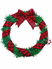 1Roll Ribbon Christmas Tree Wire Ribbon Satin Striped Edge Wrapping, Suitable For Crafts DIY Party Garden Home Wreath Bow Decorations Red And White