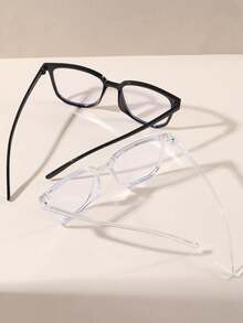 3pcs Glasses - Fashion Square Fake Eyeglasses, Anti Ray Computer Gaming Glasses, Blue Blockers Glasses For Women/Men