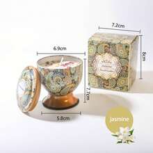 Lumânare parfumată cu flori uscate, 1 buc., în borcan tip pahar, model decorativ, potrivită pentru decorare, aromaterapie și diverse festivaluri, cel mai bun cadou pentru familie și prieteni, disponibilă în cutie individuală sau set de 4 piese.