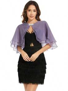 Women's Sheer Shawls And Wraps Evening Dresses Soft Wedding Cape Lightweight Bridesmaid Scarves Cover Up - 深黃色 - 查看 9