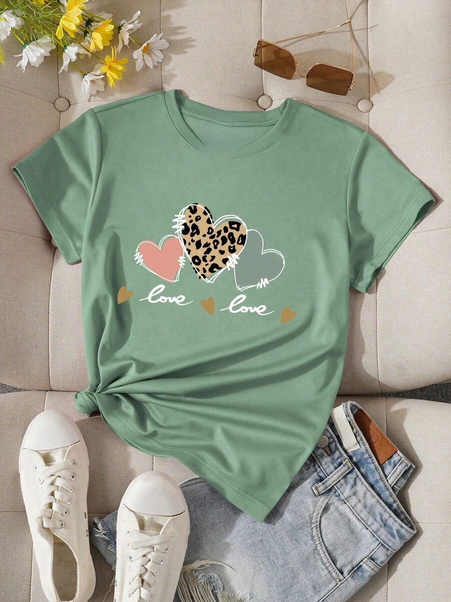 Playera casual camiseta manga corta, tejido suave, ropa cómoda, prenda versátil, diseño básico, moda casual, look informal, outfit diario, camiseta para mujer, camiseta básica mujer, ropa ligera, top casual, ropa urbana, camiseta verano, ropa algodón. - Verde - Ver 1