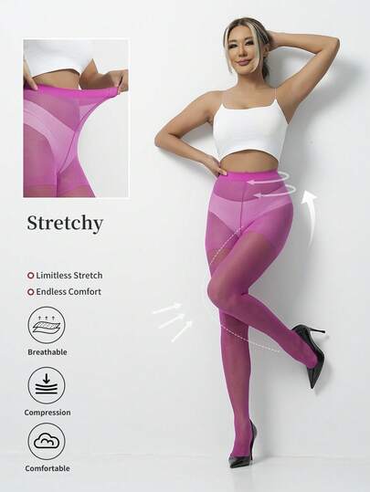 A Pair Of Pink Transparent Pantyhose For Women, Ultra-Thin, Fashionable, Sexy And Tight-Fitting Pants For Women, Suitable For Daily Use