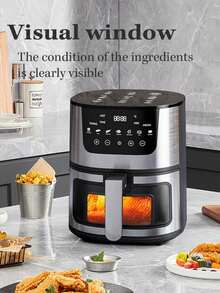 RAF Large Capacity 7L Air Fryer, 8-In-1 Multifunctional Smart Cooking Program Upgraded Air Fryer With Inner Window And Stainless Steel Shelves, Touch Control Air Fryer For Daily Home Use And Parties