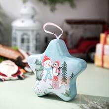 1 Piece Of Christmas Decoration - Creative Cartoon Candy Box - Christmas Tin Box - Storage Box With Lanyard - Multicolor - View 14
