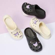 Miniso 女士时尚木屐，中厚鞋底（37-38 码）-ZG，适合日常街头服饰，可爱酷炫风格，有趣的卡通图案超级吸引眼球（1 件） - 白色 - 查看 8