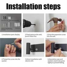 Coat Rack Wall Mounted T Shaped Wall Hooks For Hanging, Heavy Duty Stainless Steel Coat Hook Rail For Hat Towel Robes In Bathroom Kitchen Mudroom Entryway - 黑色 - 查看 4