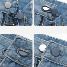 6 Pcs Button Extenders For Jeans,Pants Waistband Extension Buttons,Versatile Shirt Button Extenders,No Sewing Instant Waistband Extenders For Pants,Elasticity Waistband Expander For Women Man Pants Shirt Suit,4 Colors Buttons(Black, Blue, Khaki,White),Pants Waist Extension 1/1.7 Inches.