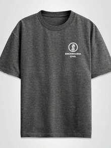 Basic Unisex T-Shirt 100% Cotton College Printed Civil Engineering Shirt - Dark Grey - View 1