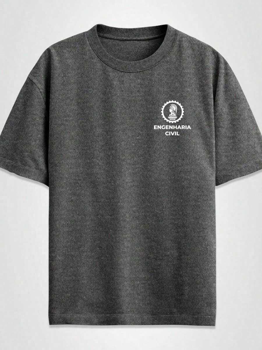 Basic Unisex T-Shirt 100% Cotton College Printed Civil Engineering Shirt - Dark Grey - View 1