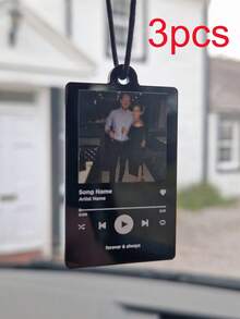 1 Piece Custom Photo Car Mirror Label, Photo Decoration, Photo Driving Safety, Rearview Mirror Decoration, Custom Photo Car Accessories For Rearview Mirror Hanger, Personalized Car Hanging Decoration With Custom Pictures And Text, Custom Acrylic Picture Car Hanging Decoration, Personalize Your Favorite Memories, Christmas Gift