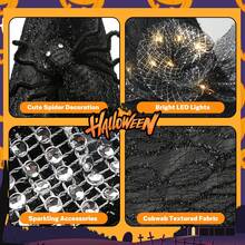 Hatisan 1Pcs Witch Hat, Halloween Decorative Hat With Spider & LED Lights, Gothic Style Party Headwear, Witch Cosplay Accessories For Halloween Costume Party - 黑色蜘蛛 - 查看 4