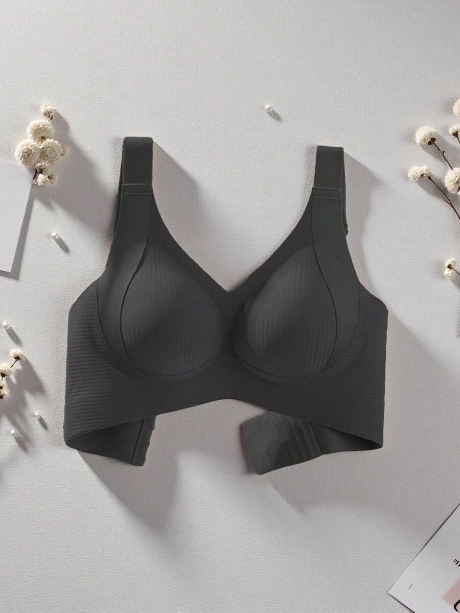 Sujetador ajustable para mujeres, sujetador con aros de talla grande que levanta y da soporte, previene el descolgamiento - Negro - Ver 1