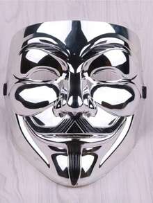 4 Packs V-Shaped Christmas Face Masks - Hand-Painted Movie-Themed Cosplay Props, Perfect For Party, Carnival & Festival Supplies, Halloween - Multicolor - View 8