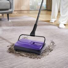 Carpet Sweeper Manual, Floor Sweeper With 300 Ml Dustbin Capacity Easy To Empty, 6.7 Inch Cleaning Width For Home Office Carpets Pet Hair Dust, Purple - Màu tím - Xem 9