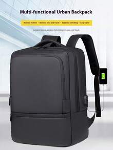 Men's Multifunctional Large Capacity Backpack, Leather-Coated Student Bag, Travel Bag, Business Commuter Nylon Backpack Large Capacity Bag Travel Bags