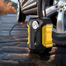 CARSUN Portable Tyre Inflator Pump - Car Accessories, 150PSI Car Air Compressor, Car Tyre Pump, 12V Car Cigarette Lighter Plug, No Batteries Required, Plug And Play, Fast Inflation/Auto Stop. LED Lighting And Digital/Analogue Pressure Gauge, Suitable For Cars/Motorcycles/Bicycles/Basketballs. Gift