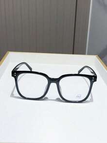 1/3pcs Unisex Square Large Frame Daily Versatile College Style Flat Lens Glasses, Modify Face Shape - Multicolor - View 6